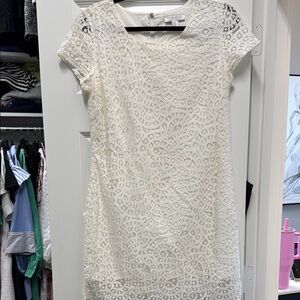 Forever 21 Cream Sheath Mini Dress Crew Neck